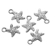 Zinc Alloy Animal Pendants, Starfish, antique silver color plated Approx 2.5mm 
