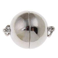 Brass Magnetic Clasp, Round, platinum color plated, single-strand, nickel, lead & cadmium free Approx 2mm 