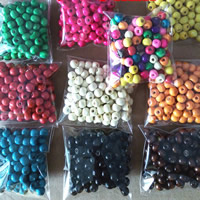 Dyed Wood Beads, Drum Approx 2-4mm  