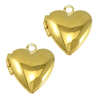 Brass Locket Pendants, Heart, plated Approx 1.5mm, Inner Approx 