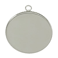 Brass Pendant Cabochon Setting, Flat Round, plated nickel & cadmium free Inner Approx 25mm 