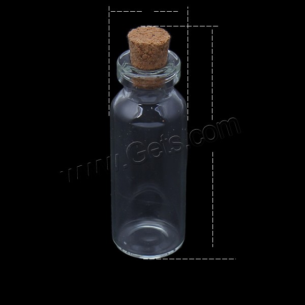 Glas Perle Kasten, mit Holzpfropfen, transparent & verschiedene Größen vorhanden, 20PCs/Tasche, verkauft von Tasche