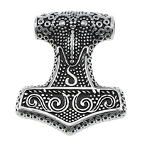 Stainless Steel Thor Hammer Pendant, 316L Stainless Steel, Hammer of Thor, blacken Approx 4.5mm 