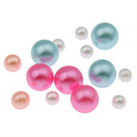 ABS Plastic Beads, Round & imitation pearl & no hole Grade A 