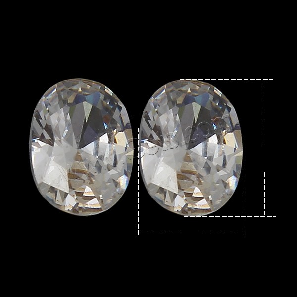Cubic Zirconia Cabochons, Oval, different size for choice & rivoli back & faceted, more colors for choice, Grade AAA, 100PCs/Bag, Sold By Bag