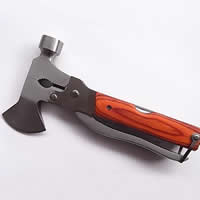 Edelstahl Multifunktionales Messer, mit Holz, originale Farbe, 160x90x25mm, 10PCs/Tasche, verkauft von Tasche