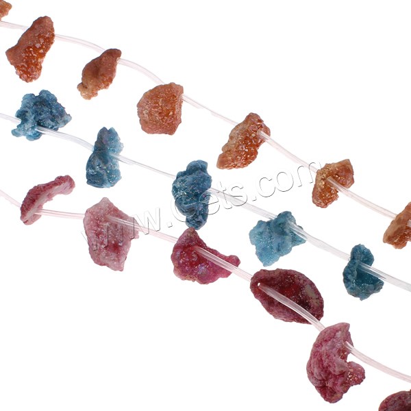 Quartz naturel Perles Druzy, agate quartz de glace, pepite, le style Druzy & normes différentes pour le choix, plus de couleurs à choisir, Trou:Environ 1mm, Longueur:Environ 16.5 pouce, Vendu par brin