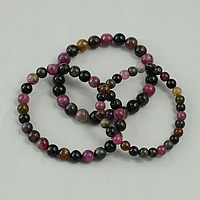 Турмалин браслет, натуральный, Октябрь камень & разный размер для выбора, разноцветный, продается Strand