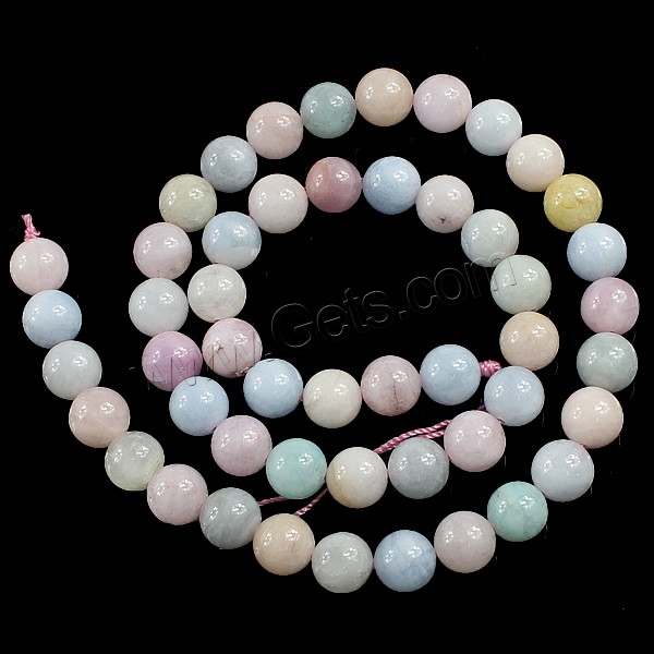 Morganite Beads, Round, natural, different size for choice, multi-colored, Hole:Approx 1mm, Length:Approx 15 Inch, Sold By Strand