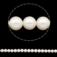 Perlas Redondas Freshwater, Perlas cultivadas de agua dulce, Esférico, natural, Blanco, grado AAAA, 12-13mm, agujero:aproximado 0.8mm, longitud:15 Inch, Vendido por Sarta
