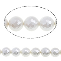 South Sea Shell Beads, Round, faceted nickel, lead & cadmium free, 12mm Approx 1mm 