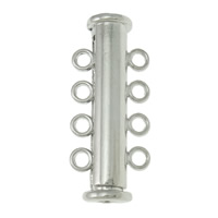 Zinc Alloy Slide Lock Clasp, Tube, platinum color plated , nickel, lead & cadmium free Approx 2mm 