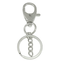 Zinc Alloy Key Clasp, with iron chain, platinum color plated, nickel, lead & cadmium free Approx 24mm 