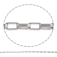Cadena de enlace de cable de acero ioxidable, acero inoxidable, cadena de rectángulo, color original, 5x2.5x1mm, Vendido por m