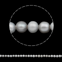 Perlas Redondas Freshwater, Perlas cultivadas de agua dulce, Esférico, natural, gris, Grado AA, 5-5.5mm, agujero:aproximado 0.8mm, longitud:15.5 Inch, Vendido por Sarta