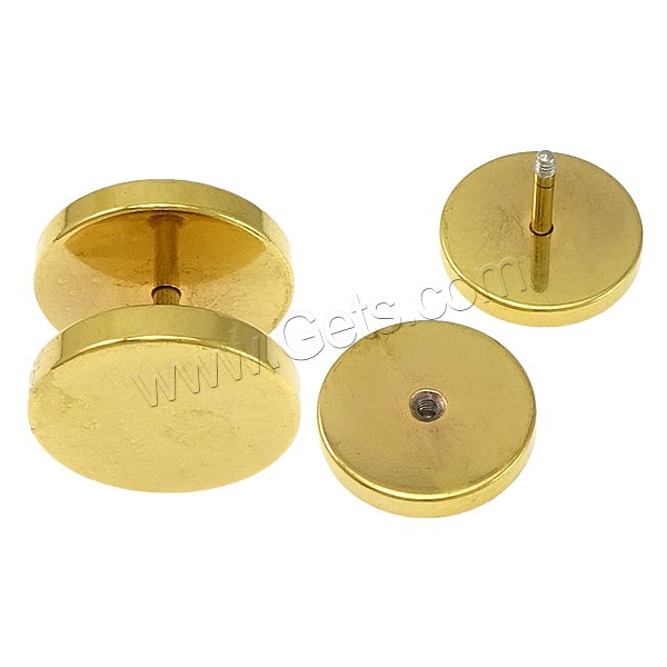 Stainless Steel Fake Plug, gold color plated, different size for choice, Sold By PC