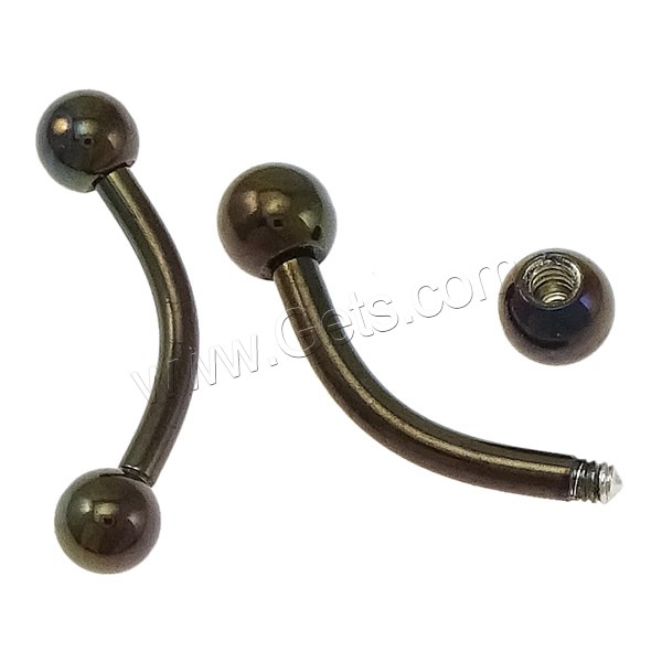 Stainless Steel Curved Barbell, plated, different size for choice, more colors for choice, Sold By PC