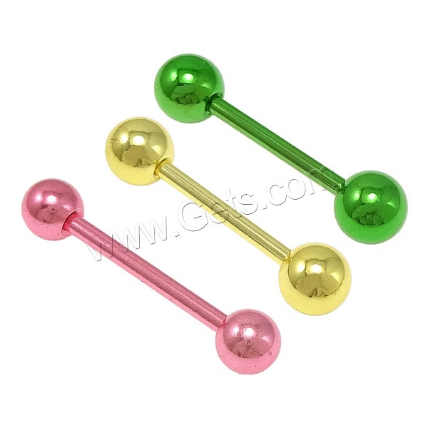 Stainless Steel Tongue Ring, plated, different size for choice, more colors for choice, Sold By PC