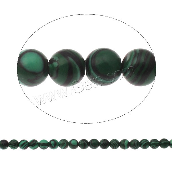 Perles synthétiques de Malachite, Rond, multiple tailles pour le choix, Niveau AA, Longueur:16 pouce, Vendu par brin