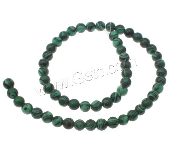 Perles synthétiques de Malachite, Rond, multiple tailles pour le choix, Niveau AA, Longueur:16 pouce, Vendu par brin