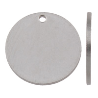 Stainless Steel Tag Charm, Flat Round, laser pattern & Customized, original color Approx 1mm 