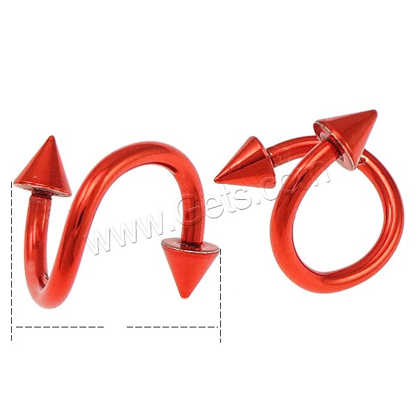 Stainless Steel Lip Ring, plated, different size for choice, more colors for choice, Sold By PC