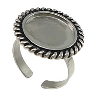 Stainless Steel Finger Ring Setting, open & blacken, 21mm, Inner Approx 14mm, US Ring 