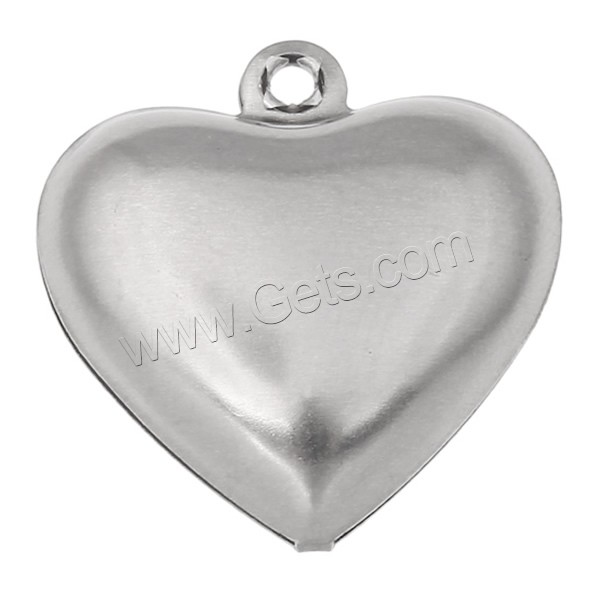 Stainless Steel Heart Pendants, different size for choice, original color, Sold By Bag
