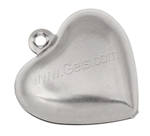 Stainless Steel Heart Pendants, different size for choice, original color, Sold By Bag