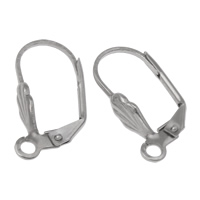 Stainless Steel Lever Back Earring Component, original color Approx 2mm 