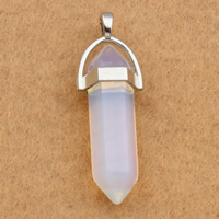 Sea Opal Pendants, with brass bail, pendulum, platinum color plated Approx 