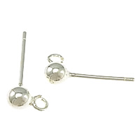 Sterling Silver Earring Stud Component, 925 Sterling Silver, with loop & without earnut 0.8mm Approx 1.3mm 
