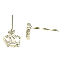 Sterling Silver Stud Earring, argent sterling 925, couronne, sans embout de boucle d'oreille 0.8mm, Vendu par paire