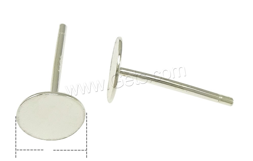 純銀製イヤリングポスト, 92.5％純度シルバー, 楕円, 耳房が ない & 異なるサイズの選択, 売り手 ペア