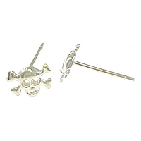Sterling Silver Stud Earring, argent sterling 925, crane, sans embout de boucle d'oreille 0.8mm, Vendu par paire