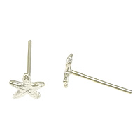 Sterling Silver Stud Earring, 925 Sterling Silver, Starfish, without earnut 0.8mm 