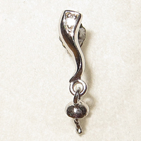 Halbgebohrt Magnetische Hämatit Perlen, 925 Sterling Silber, mit kubischem Zirkonia, 4x12mm, 3-4mm, 3mm, 2mm, 1-2mm, verkauft von Paar