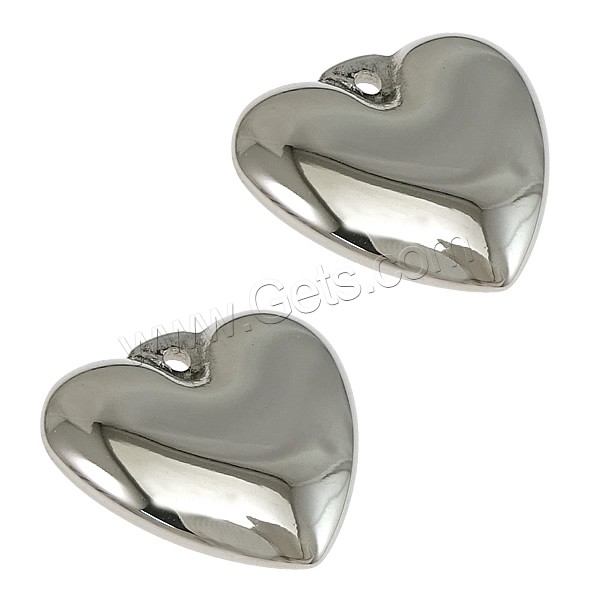 Stainless Steel Tag Charm, Heart, Customized, original color, Hole:Approx 1mm, Sold By PC