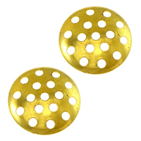 Brass Perforated Beading Disc, Flat Round, plated 