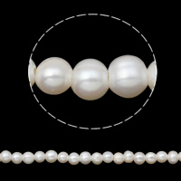 Round Cultured Freshwater Pearl Beads, natural white, Grade A, 8-9mm 
