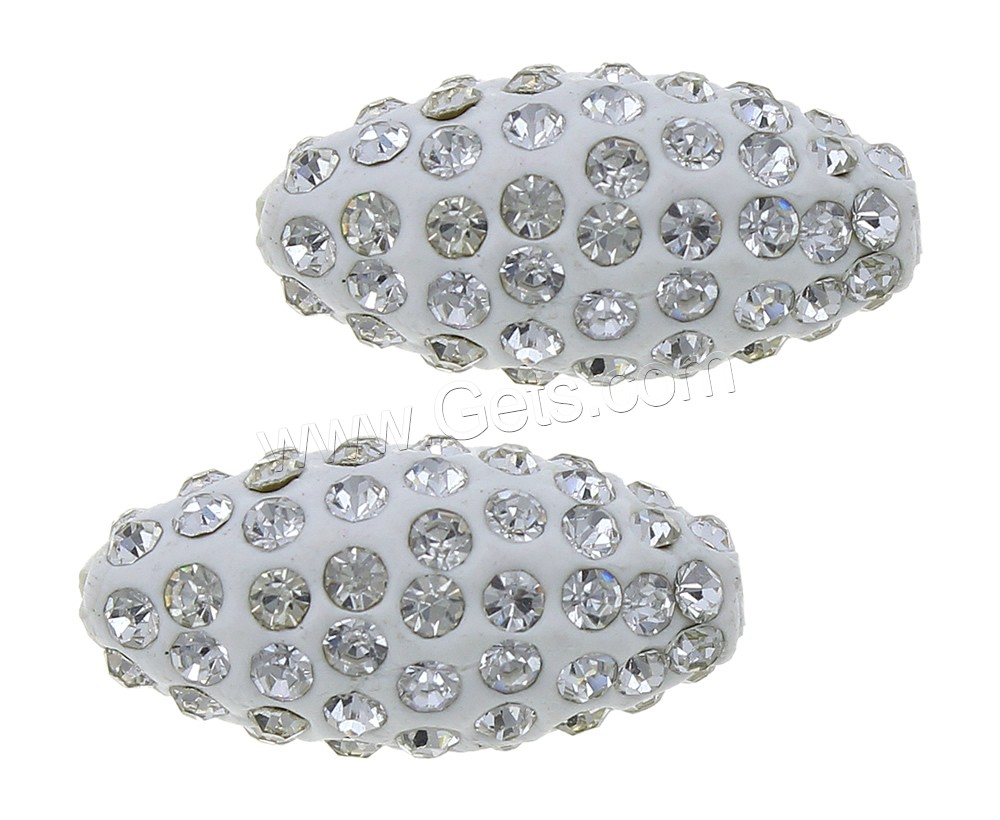 Perles d'argile Pave strass, argile, ovale, normes différentes pour le choix, blanc, Trou:Environ 2mm, Vendu par PC