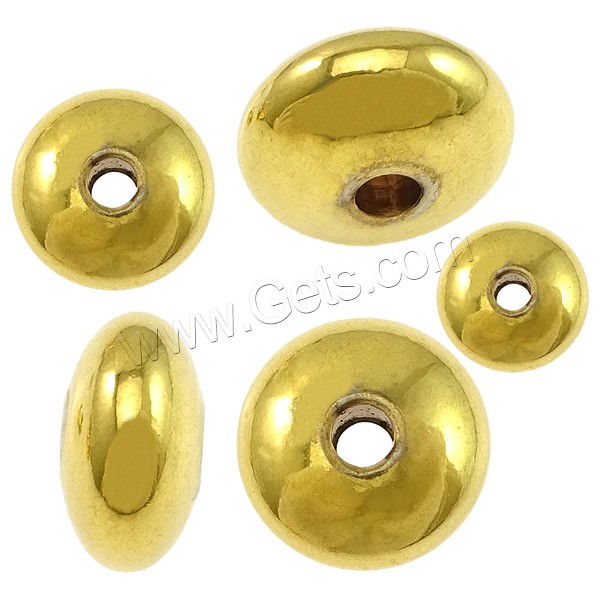 Brass Spacer Beads, Rondelle, real gold plated, different size for choice & high quality plating and never fade, Hole:Approx 1.5mm, Sold By PC