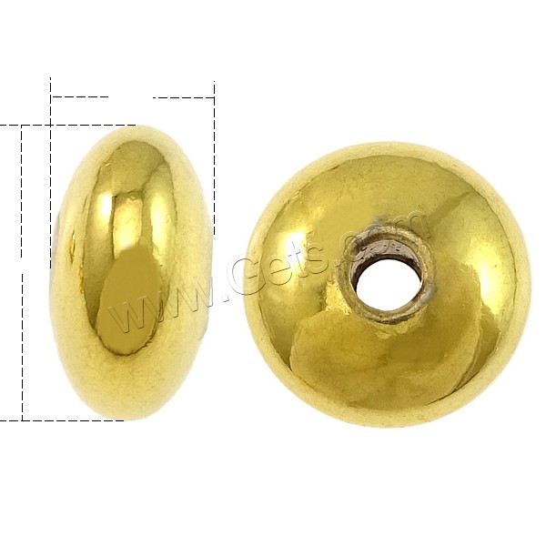Brass Spacer Beads, Rondelle, real gold plated, different size for choice & high quality plating and never fade, Hole:Approx 1.5mm, Sold By PC