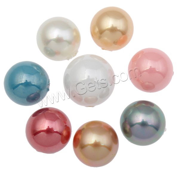 ABS Plastic Pearl Beads, Round, different size for choice & half-drilled, more colors for choice, Hole:Approx 1mm, Sold By Bag