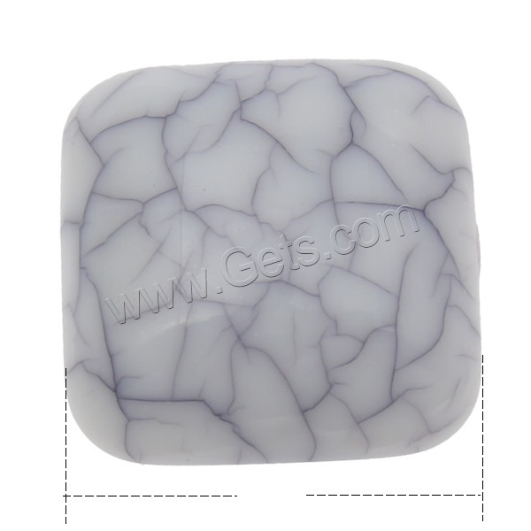 Imitation Gemstone Resin Cabochon, Square, imitation turquoise & different size for choice & flat back, white, Sold By Bag