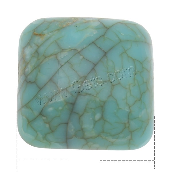 Imitation Gemstone Resin Cabochon, Square, imitation turquoise & different size for choice & flat back, turquoise blue, 5000PCs/Bag, Sold By Bag
