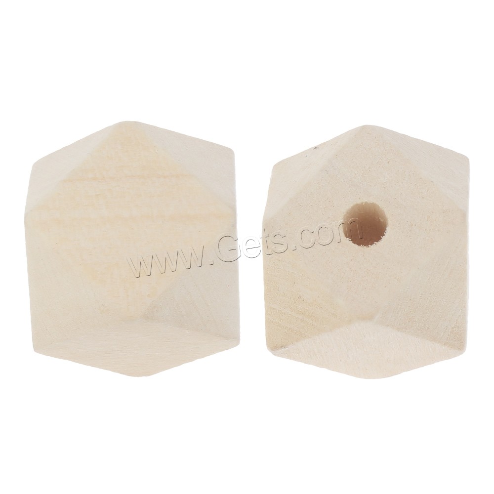 Original Wood Beads, Polygon, different size for choice, original color, Sold By Bag