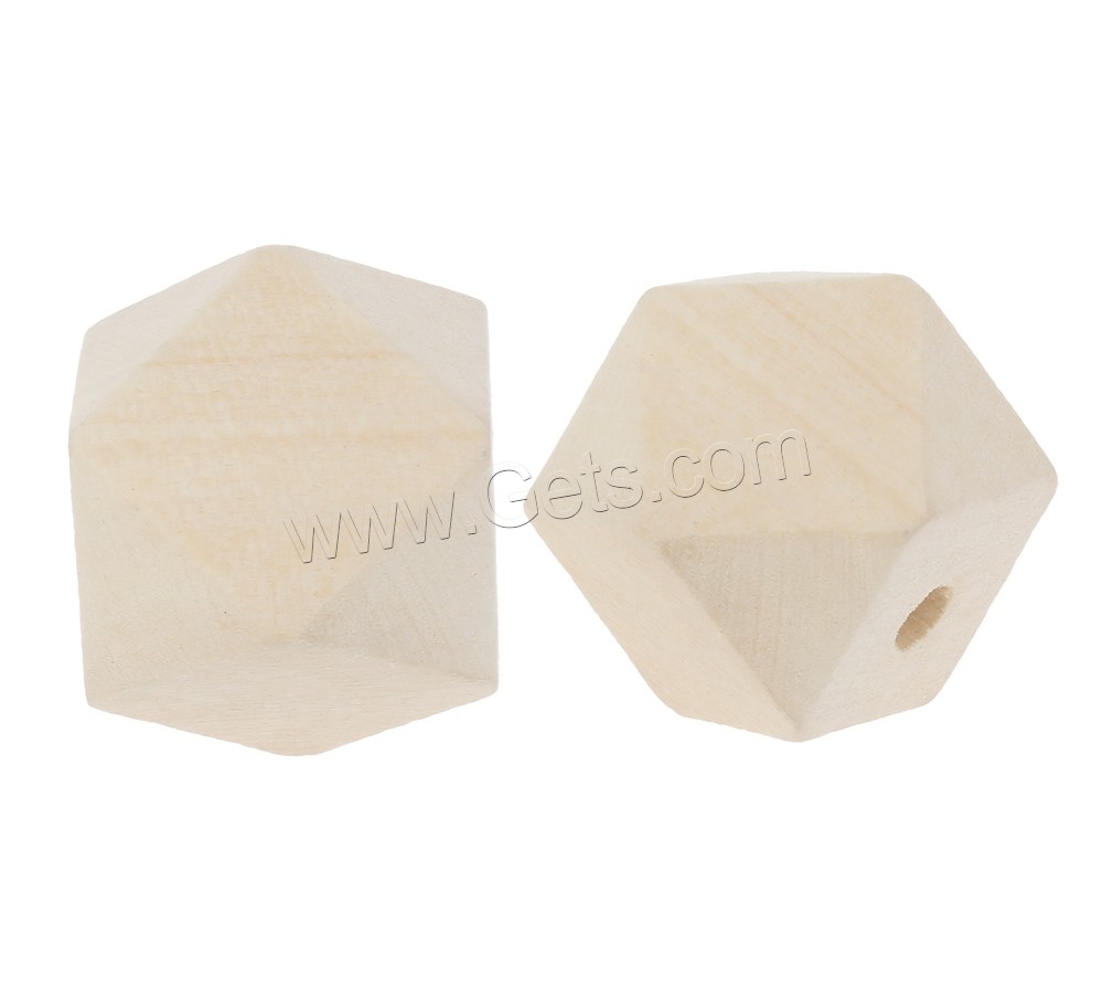 Original Wood Beads, Polygon, different size for choice, original color, Sold By Bag