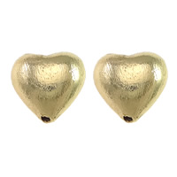 Messing Sternenstaub Perlen, Herz, goldfarben plattiert, hochwertige Beschichtung und nie verblassen & Falten, 14x14x7mm, Bohrung:ca. 2mm, verkauft von PC