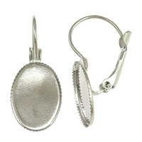 Messing Hebel Rückseiten Ohrring Komponente, oval, plattiert, keine, 11x27.5x13mm, Innendurchmesser:ca. 10x14mm, 2000PCs/Tasche, verkauft von Tasche